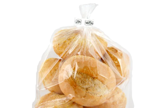 Bread sealed in a poly bag for freshness
